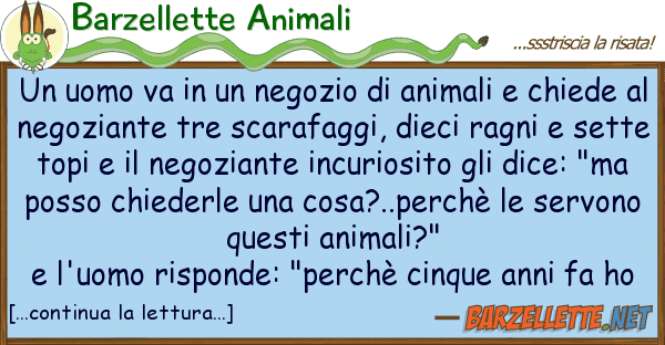 Barzellette Animali uomo va negozio animali ch
