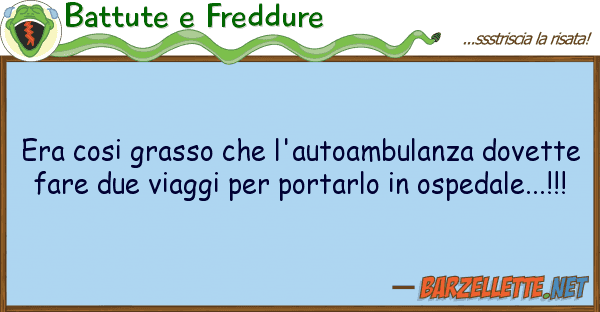 Battute e Freddure era cosi grasso l'autoambulanza