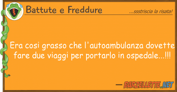 Battute e Freddure era cosi grasso l'autoambulanza