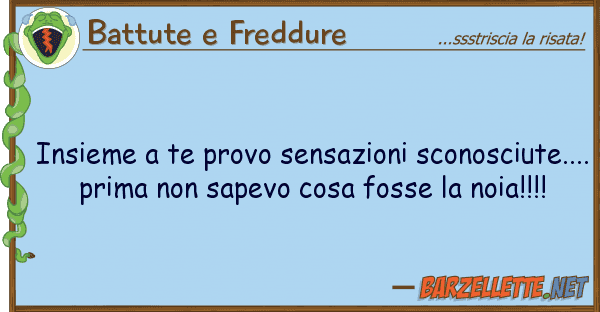 Battute e Freddure insieme te provo sensazioni sconosciut