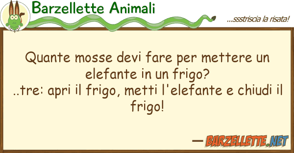 Barzellette Animali mosse devi fare mettere el