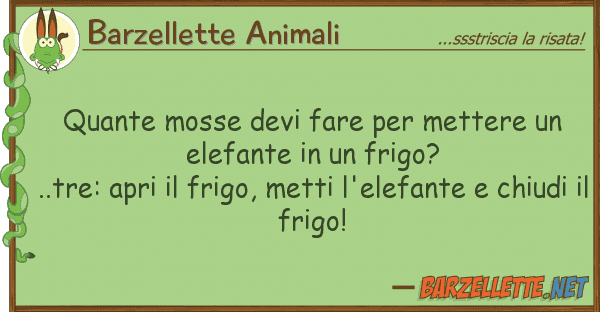 Barzellette Animali mosse devi fare mettere el