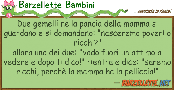 Barzellette Bambini due gemelli pancia mamma