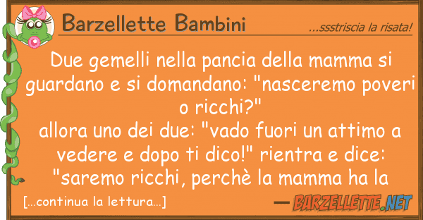 Barzellette Bambini due gemelli pancia mamma