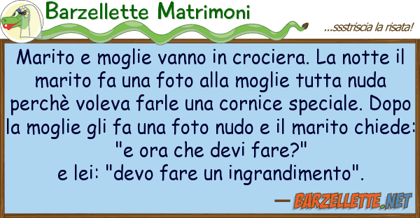 Barzellette Matrimoni marito moglie vanno crociera. no