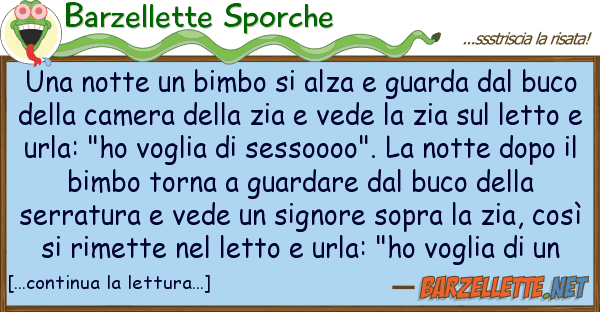 Barzellette Sporche notte bimbo alza guarda