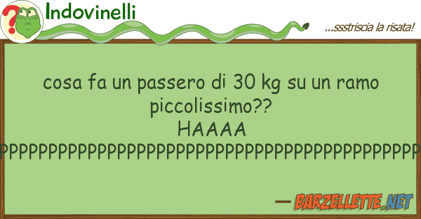 Indovinelli cosa fa passero 30 kg ramo p