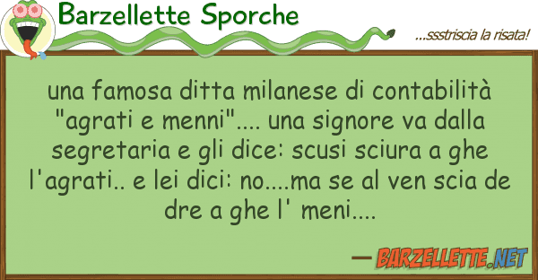 Barzellette Sporche famosa ditta milanese contabilit?