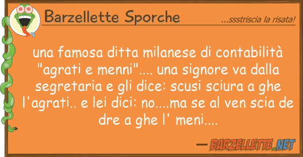 Barzellette Sporche famosa ditta milanese contabilit?