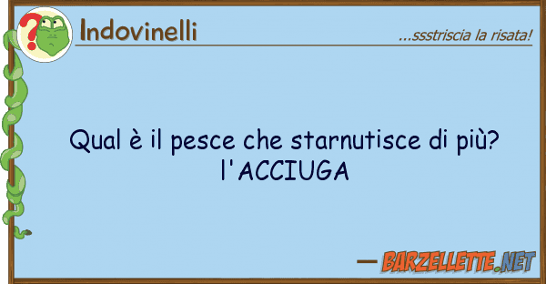 Indovinelli qual è pesce starnutisce