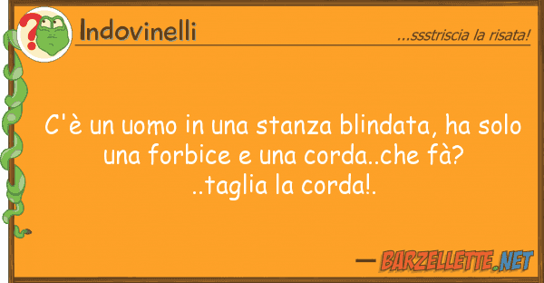 Indovinelli c'è uomo stanza blindata, ha