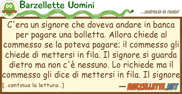 Barzellette Uomini c'era signore doveva andare ba
