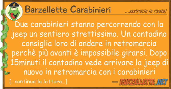 Barzellette Carabinieri due carabinieri stanno percorrendo