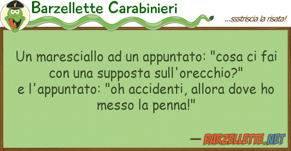 Barzellette Carabinieri maresciallo appuntato: "cosa