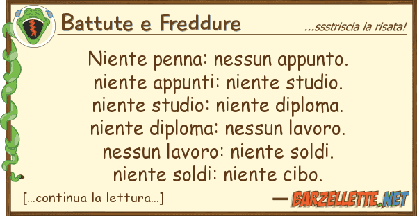 Battute e Freddure niente penna: nessun appunto. niente ap