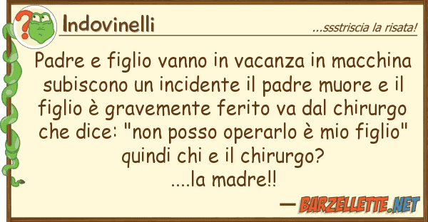 Indovinelli padre figlio vanno vacanza macch