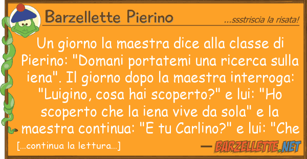 Barzellette Pierino giorno maestra dice classe