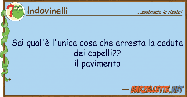 Indovinelli sai qual'è l'unica cosa arresta