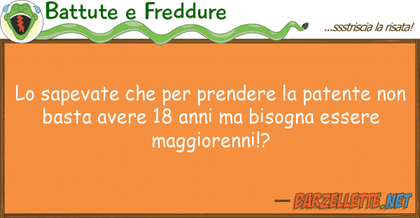 Battute e Freddure sapevate prendere patente
