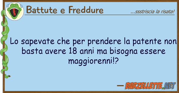 Battute e Freddure sapevate prendere patente