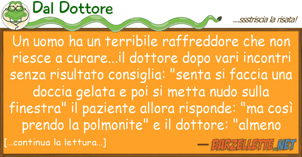 Dal Dottore uomo ha terribile raffreddore