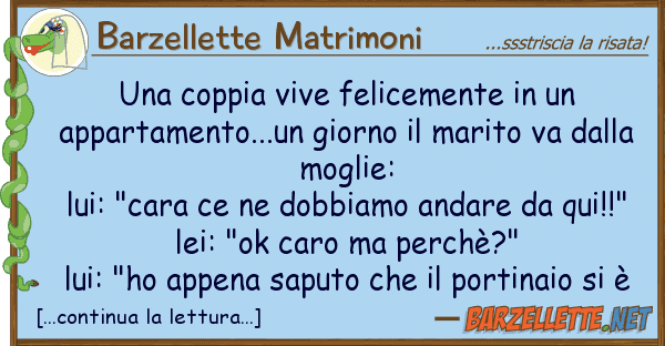 Barzellette Matrimoni coppia vive felicemente appart