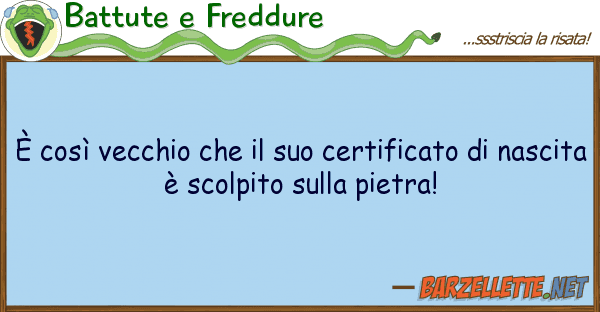 Battute e Freddure è così vecchio certificato