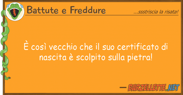 Battute e Freddure è così vecchio certificato