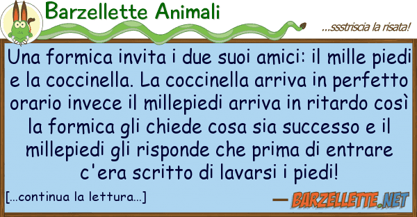 Barzellette Animali formica invita due amici: