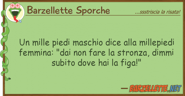 Barzellette Sporche mille piedi maschio dice millepi