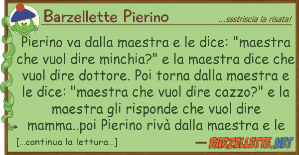 Barzellette Pierino pierino va maestra dice: "mae