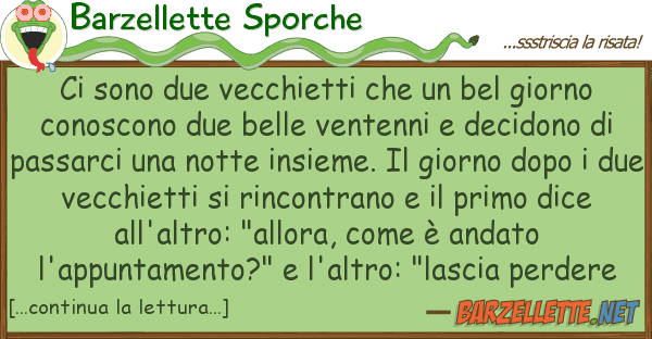 Barzellette Sporche sono due vecchietti bel giorno
