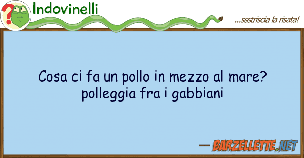 Indovinelli cosa fa pollo mezzo mare? p