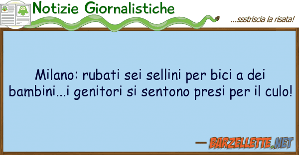 Notizie Giornalistiche milano: rubati sei sellini bici de