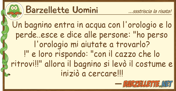 Barzellette Uomini bagnino entra acqua l'orologio