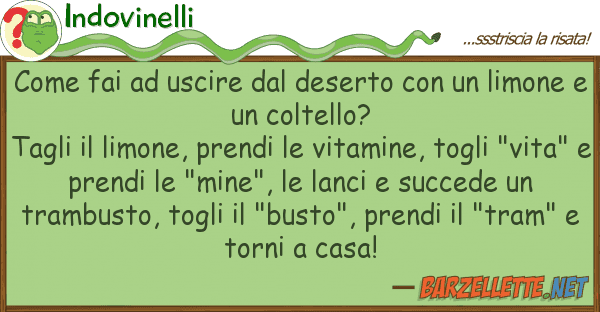 Indovinelli fai uscire deserto
