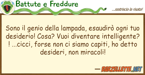 Battute e Freddure sono genio lampada, esaudirò