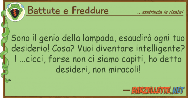 Battute e Freddure sono genio lampada, esaudirò