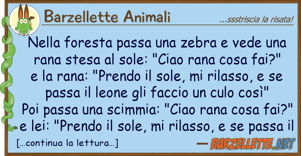 Barzellette Animali foresta passa zebra vede