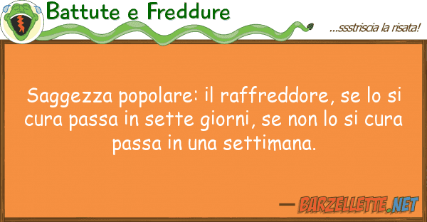Battute e Freddure saggezza popolare: raffreddore,