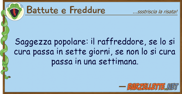 Battute e Freddure saggezza popolare: raffreddore,