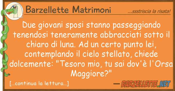 Barzellette Matrimoni due giovani sposi stanno passeggiando te