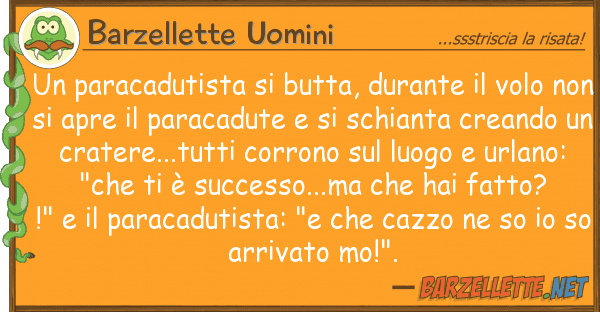 Barzellette Uomini paracadutista butta, durante vo