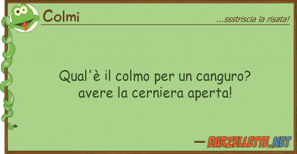 Colmi qual'è colmo canguro? avere