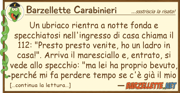 Barzellette Carabinieri ubriaco rientra notte fonda specc