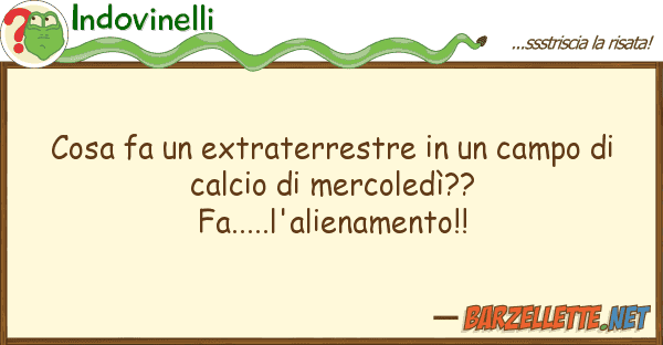 Indovinelli cosa fa extraterrestre campo