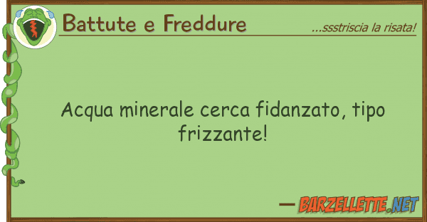 Battute e Freddure acqua minerale cerca fidanzato, tipo fri