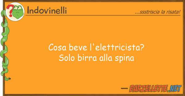 Indovinelli cosa beve l'elettricista? solo birra
