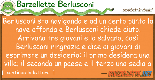 Barzellette Berlusconi berlusconi sta navigando certo p