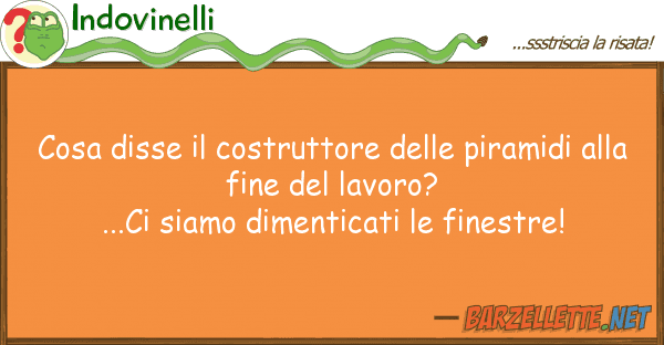Indovinelli cosa disse costruttore piramidi